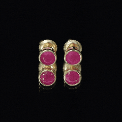 1.3 Carat Bezel Set Genuine Ruby Solitaire Stud Earrings