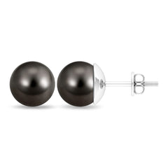 16.25 CT Elegant Tahitian Pearl Solitaire Stud Earrings in Bead Set