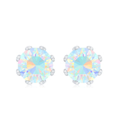 Certified Genuine Ethiopian Opal Flower Earrings with Diamond