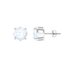 Claw Set Solitaire Moonstone Stud Earrings