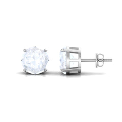 Claw Set Solitaire Moonstone Stud Earrings