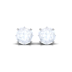 Claw Set Solitaire Moonstone Stud Earrings