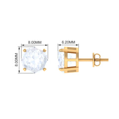 Claw Set Solitaire Moonstone Stud Earrings