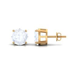 Claw Set Solitaire Moonstone Stud Earrings