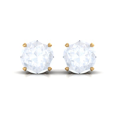 Claw Set Solitaire Moonstone Stud Earrings