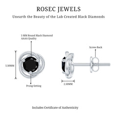 Solitaire Lab Created Black Diamond Swirl Stud Earrings