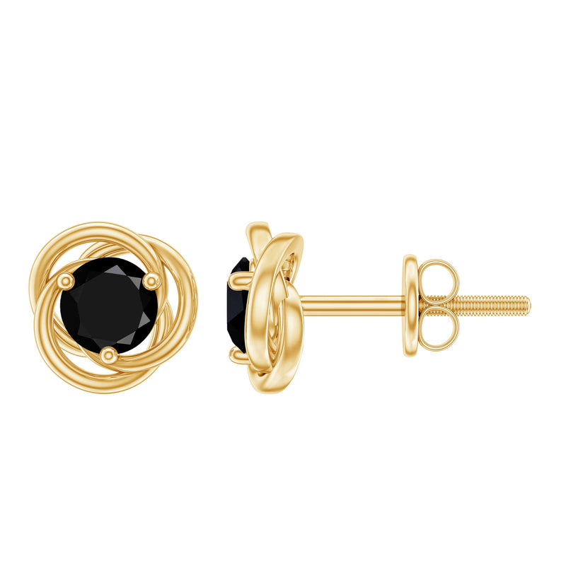 Solitaire Lab Created Black Diamond Swirl Stud Earrings