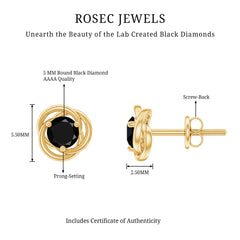 Solitaire Lab Created Black Diamond Swirl Stud Earrings