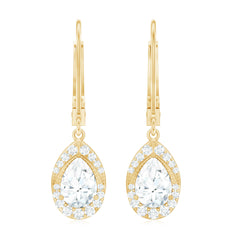 Lab Grown Diamond Drop Dangle Earrings With Lever Back