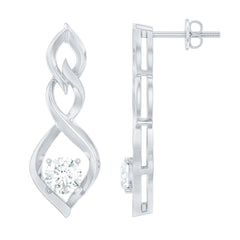 Certified Lab Grown Diamond Bridal Earrings With Screw Back