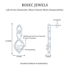 Certified Lab Grown Diamond Bridal Earrings With Screw Back