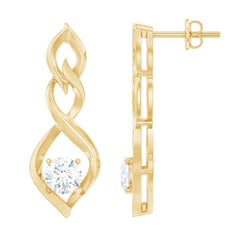 Certified Lab Grown Diamond Bridal Earrings With Screw Back