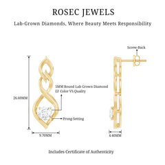 Certified Lab Grown Diamond Bridal Earrings With Screw Back