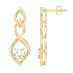 Certified Lab Grown Diamond Bridal Earrings With Screw Back