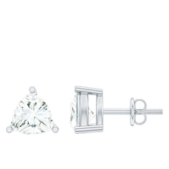 Trilliant Cut 5 MM Lab Grown Diamond Solitaire Stud Earrings