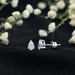 Certified 0.7 Carat Lab Grown Diamond Stud Earrings in Sterling Silver