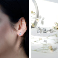 Certified 0.7 Carat Lab Grown Diamond Stud Earrings in Sterling Silver