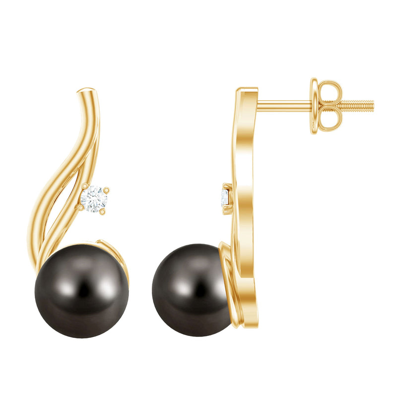 16 CT Solitaire Tahitian Pearl Drop Earrings for Women