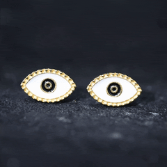 Enamel Evil Eye Stud Earrings for Women