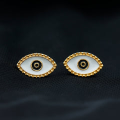 Enamel Evil Eye Stud Earrings for Women