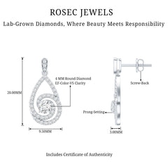 Lab Grown Diamond Swirl Earrings With Screw Back