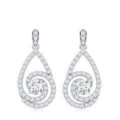 Lab Grown Diamond Swirl Earrings With Screw Back