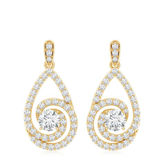 Lab Grown Diamond Swirl Earrings With Screw Back