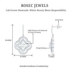 Certified Lab Grown Diamond Floral Drop Earrings