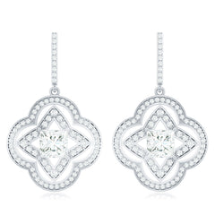 Certified Lab Grown Diamond Floral Drop Earrings