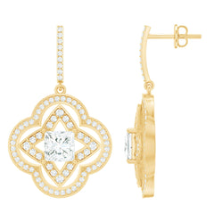 Certified Lab Grown Diamond Floral Drop Earrings