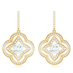 Certified Lab Grown Diamond Floral Drop Earrings