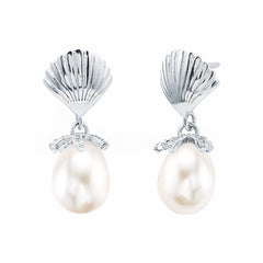 Sterling Silver 12 Carat Freshwater Pearl Drop Earrings with Certificate