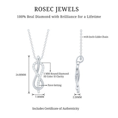 Natural Pave Set Diamond Infinity Necklace For Women