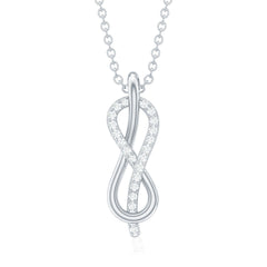 Natural Pave Set Diamond Infinity Necklace For Women