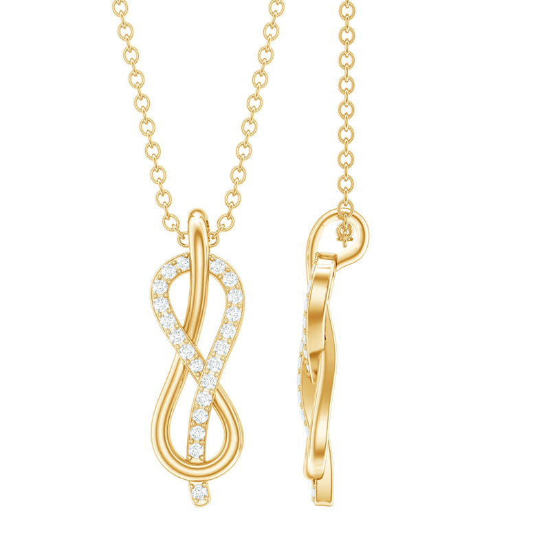 Natural Pave Set Diamond Infinity Necklace For Women
