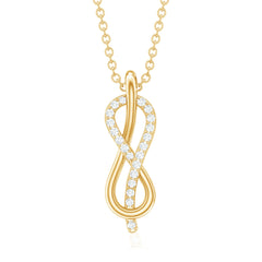 Natural Pave Set Diamond Infinity Necklace For Women