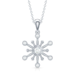 Diamond Snowflake Pendant Necklace for Women