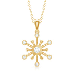 Diamond Snowflake Pendant Necklace for Women