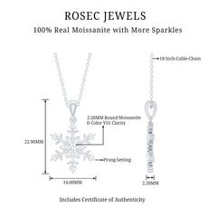 Certified Moissanite Scatter Snowflake Pendant
