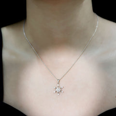 Certified Moissanite Scatter Snowflake Pendant
