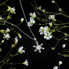 Certified Moissanite Scatter Snowflake Pendant