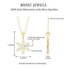 Certified Moissanite Scatter Snowflake Pendant