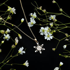 Certified Moissanite Scatter Snowflake Pendant