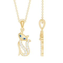 Certified Diamond Kitty Necklace For Women