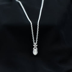 5X7 MM Oval Shaped Lab Grown Diamond Flower Pendant