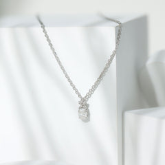 5X7 MM Oval Shaped Lab Grown Diamond Flower Pendant