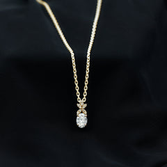 5X7 MM Oval Shaped Lab Grown Diamond Flower Pendant