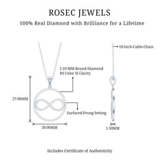 Diamonds Infinity Eternity Pendant Necklace