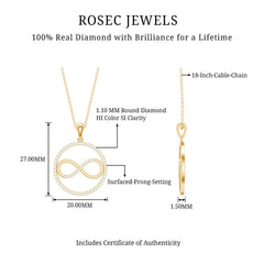 Diamonds Infinity Eternity Pendant Necklace