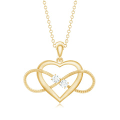 Natural Diamond Infinity Heart Necklace For Her